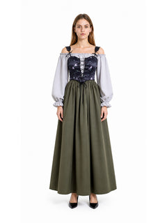 Historical Dress with Corset Bodice and Full Skirt