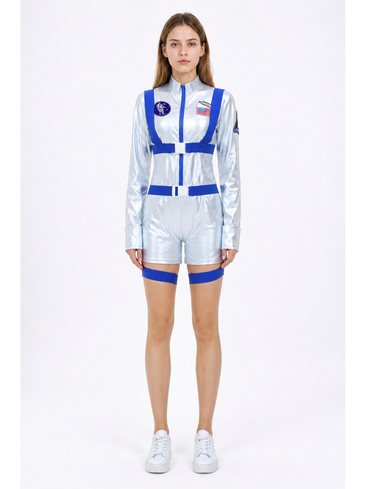 Silver Astronaut Jumpsuit with Shorts main product view