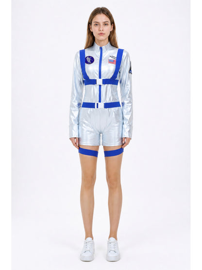 Silver Astronaut Jumpsuit with Shorts main product view