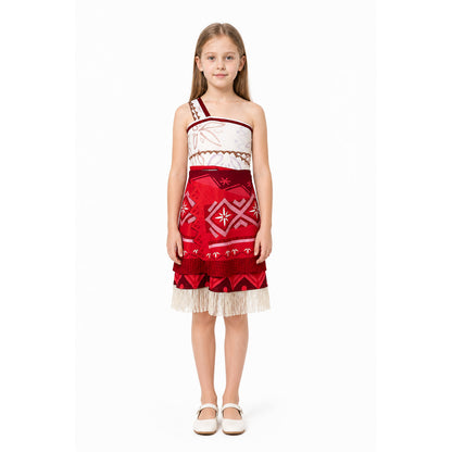 Moana Cosplay Jumpsuit with Tiered Skirt and Fringe main product view