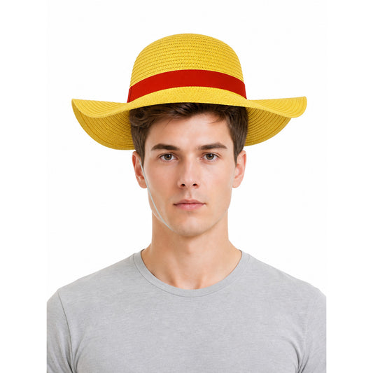Carnival hat with a red ribbon and cord