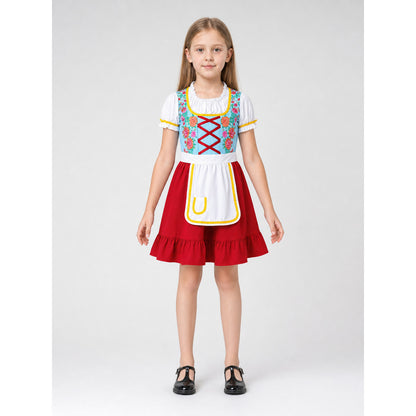 Folk-style costume dress with apron