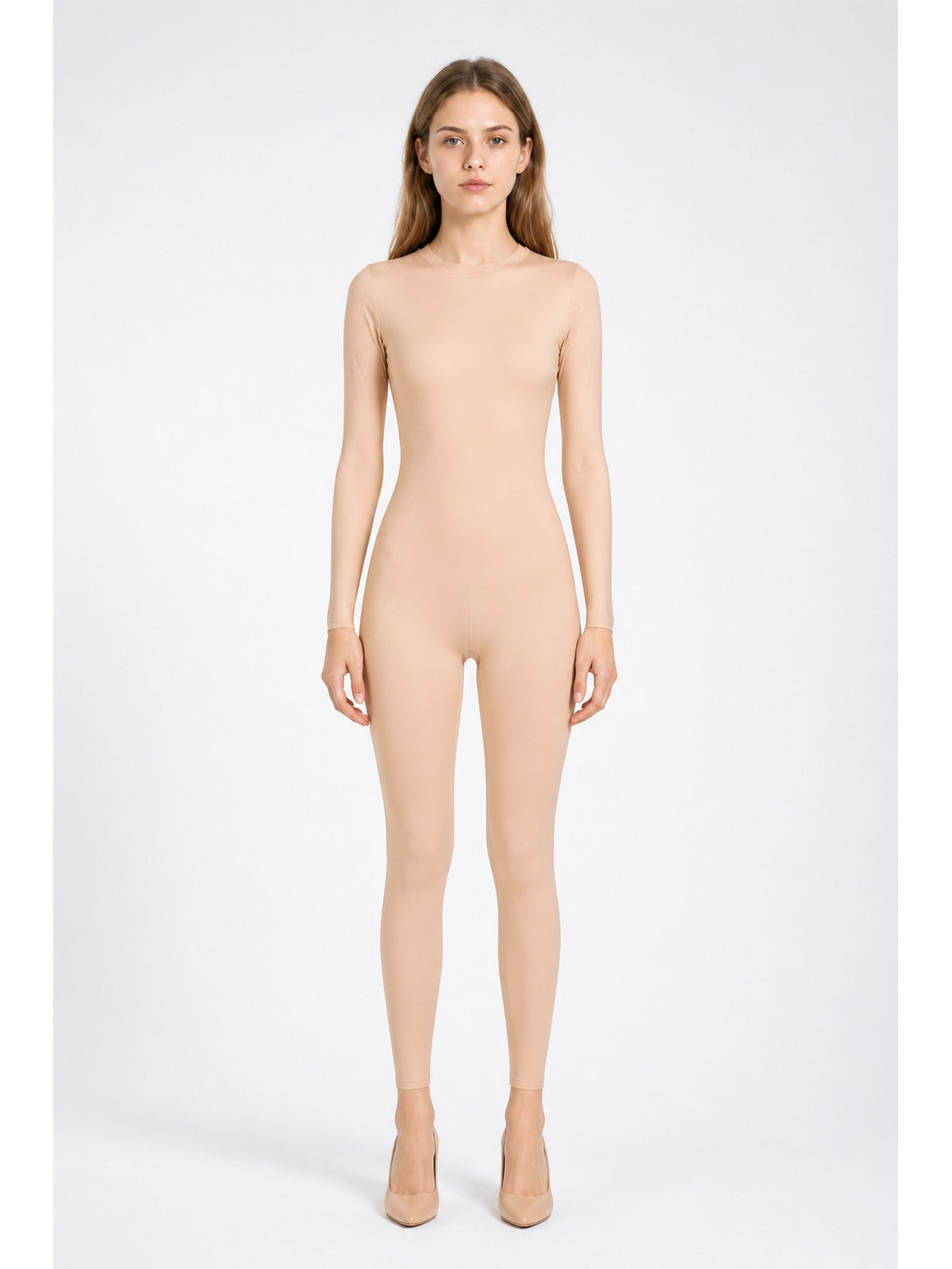 Flesh-Colored One-Piece Bodysuit