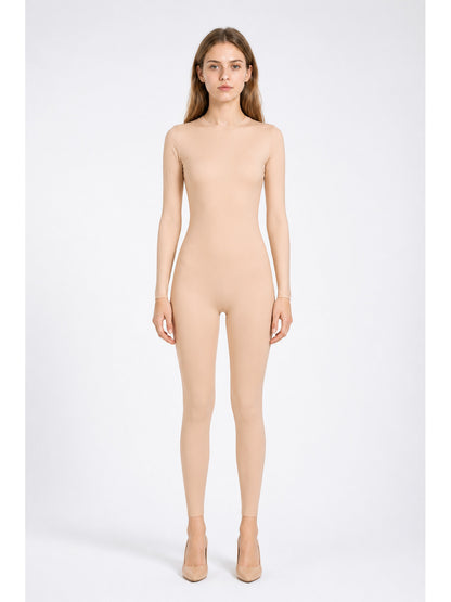 Flesh-Colored One-Piece Bodysuit