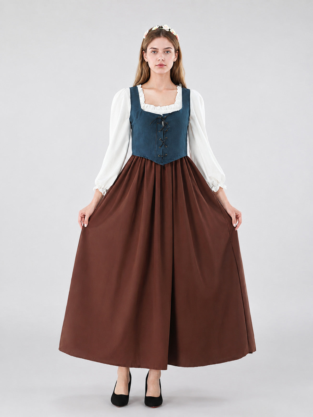 Bavarian-Style Carnival Dress Costume on-model view