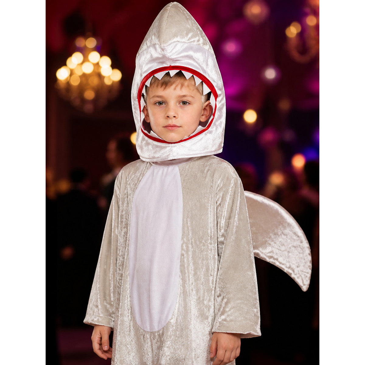 Shark Costume for Role-Playing, Silver on-model view