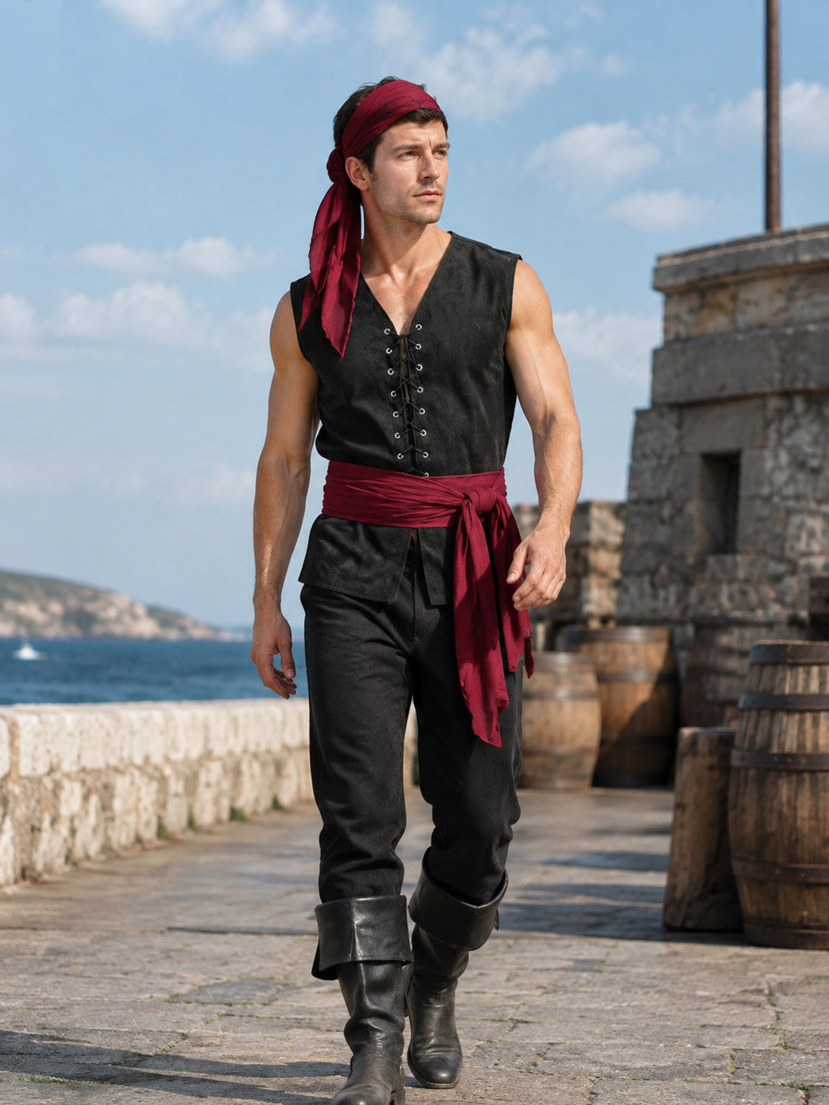 Medieval Renaissance Lace-Up Vest for Cosplay main product view