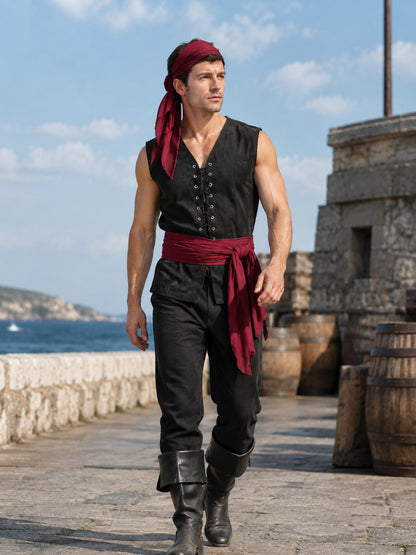 Medieval Renaissance Lace-Up Vest for Cosplay main product view