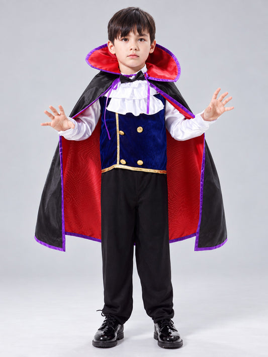 Kids' Vampire Carnival Costume with Cape and Vest
