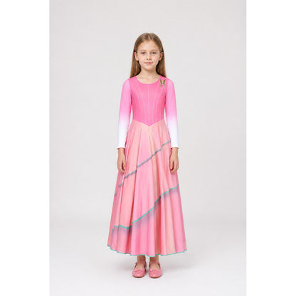 Children's Long Pink Glinda Witch Dress for Halloween main product view