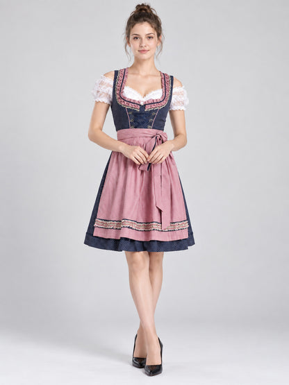 Bavarian-Style Dress with Apron for Oktoberfest