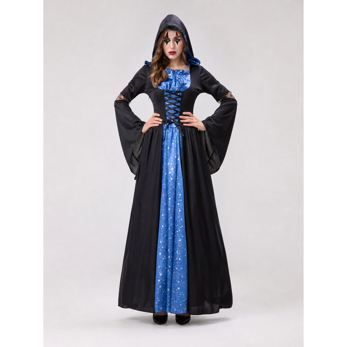 Costume with Hood, Lace-Up Details, and Stars