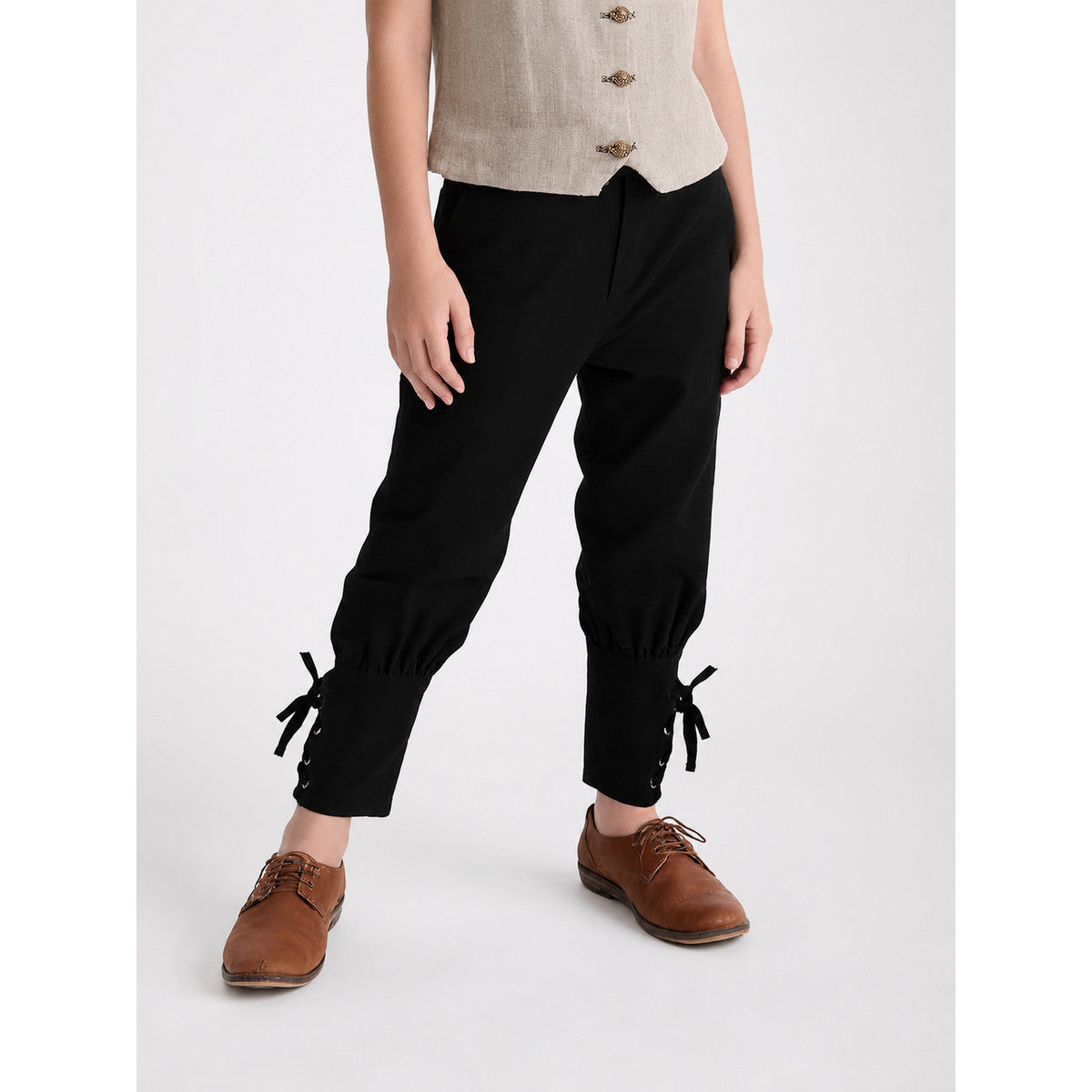 Black kids' jogger pants with ties