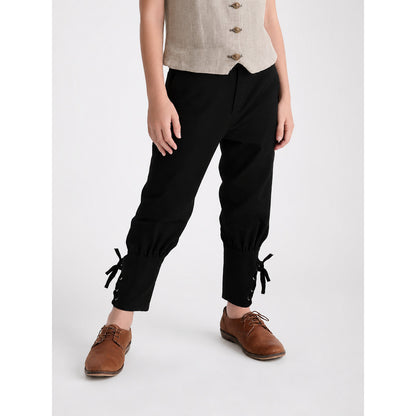 Black kids' jogger pants with ties