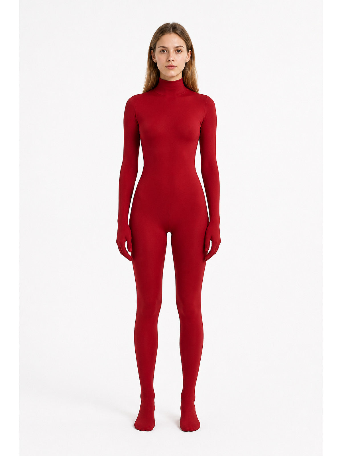 Red Jumpsuit with Covered Hands and Feet