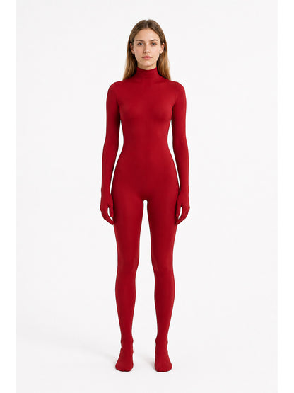 Red Jumpsuit with Covered Hands and Feet