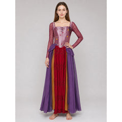 Corset Dress with Cape and Floral Print