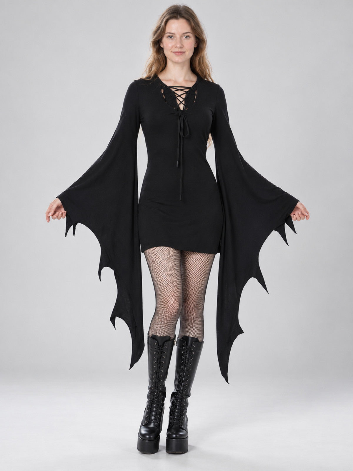 Gothic-Style Carnival Dress in Black