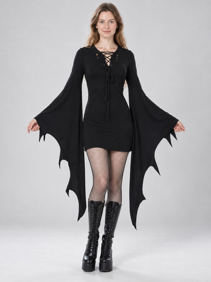 Gothic-Style Carnival Dress in Black