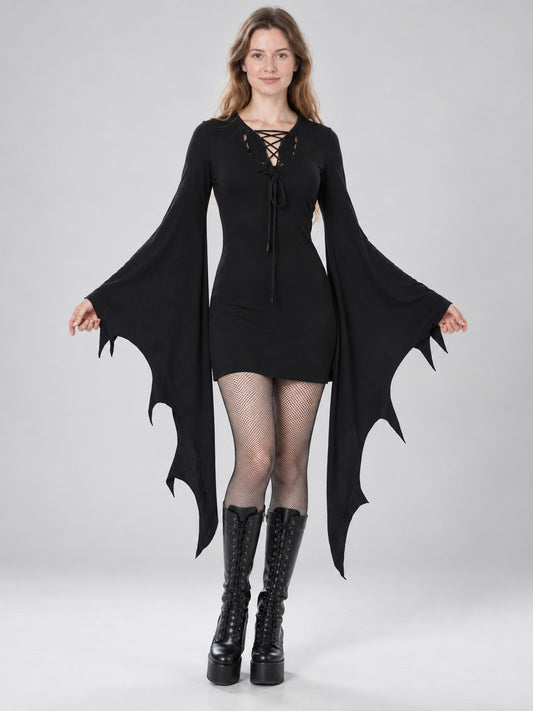 Gothic-Style Carnival Dress in Black