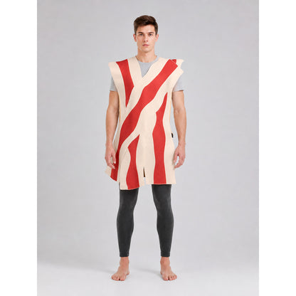 Carnival Tunic Costume with Red Stripes on-model view