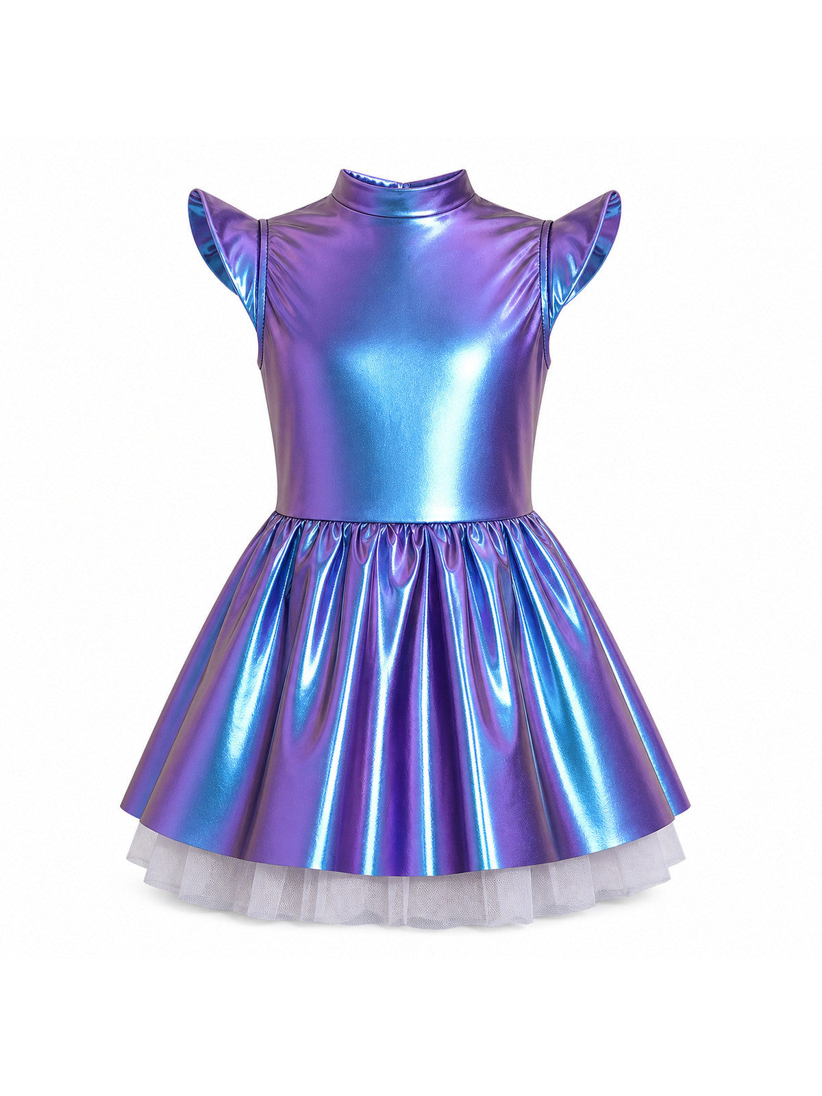 Children Girls Shiny Halloween Alien Cosplay Fancy Costume Space Robot Astronaut