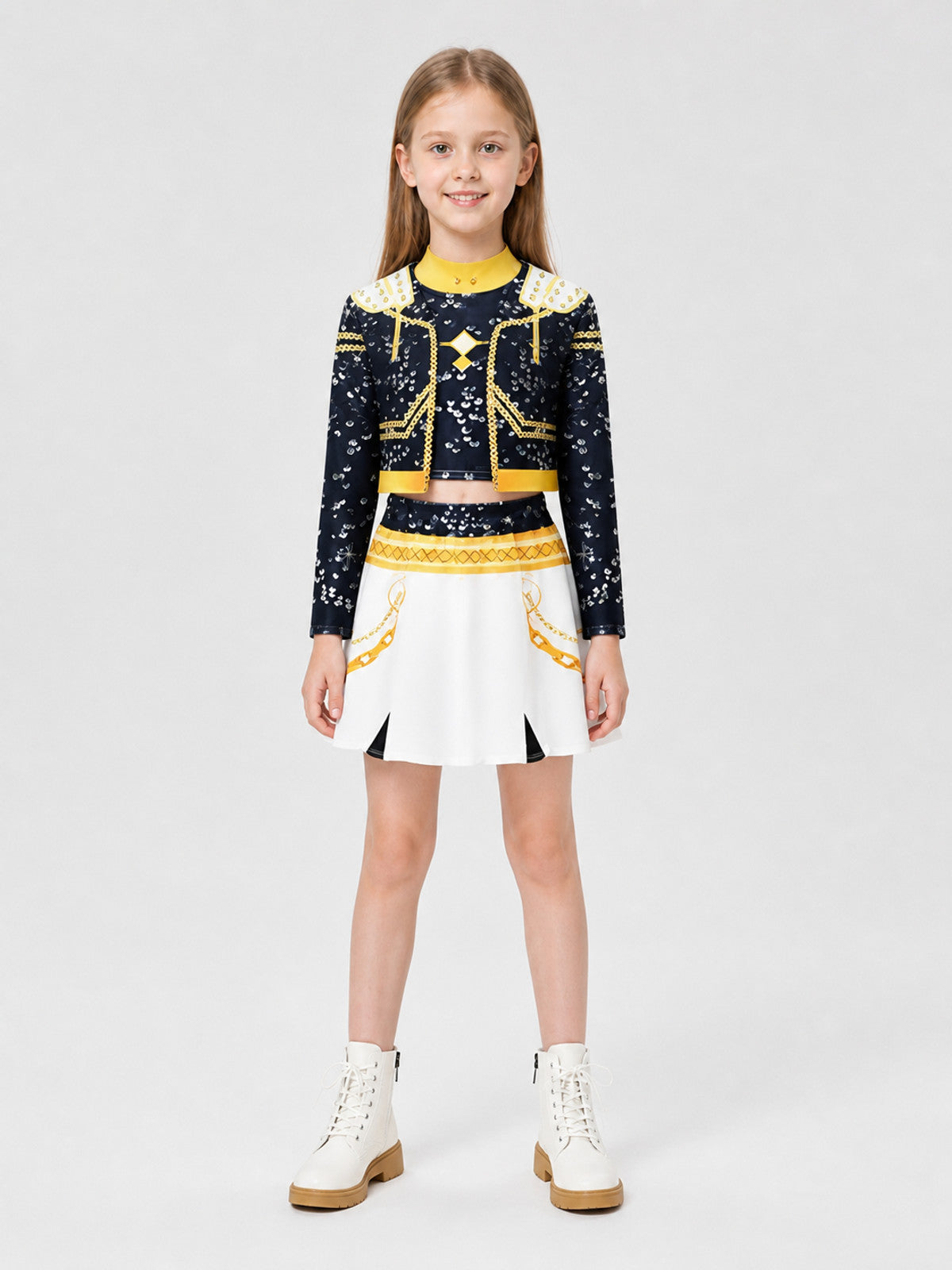 Stage Cosplay Costume, Top and Skirt, 2-Piece Set on-model view