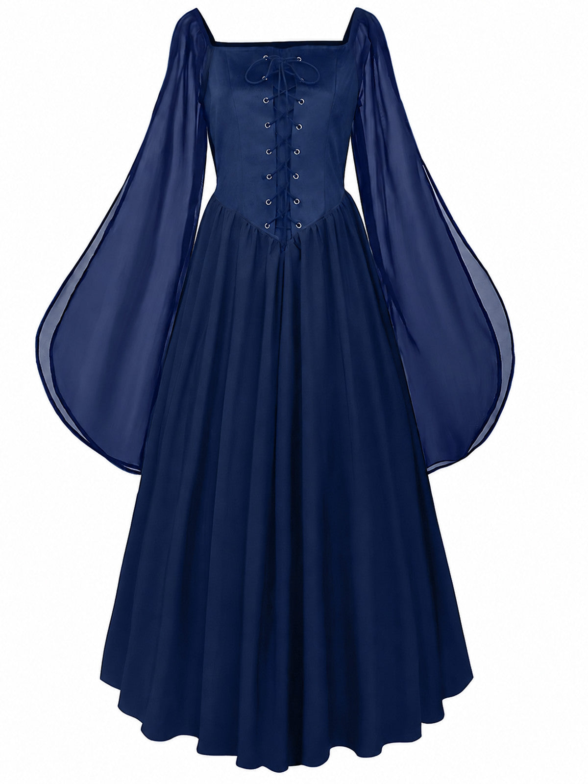 Cosplay Dress with Lacing and Flared Sleeves main product view