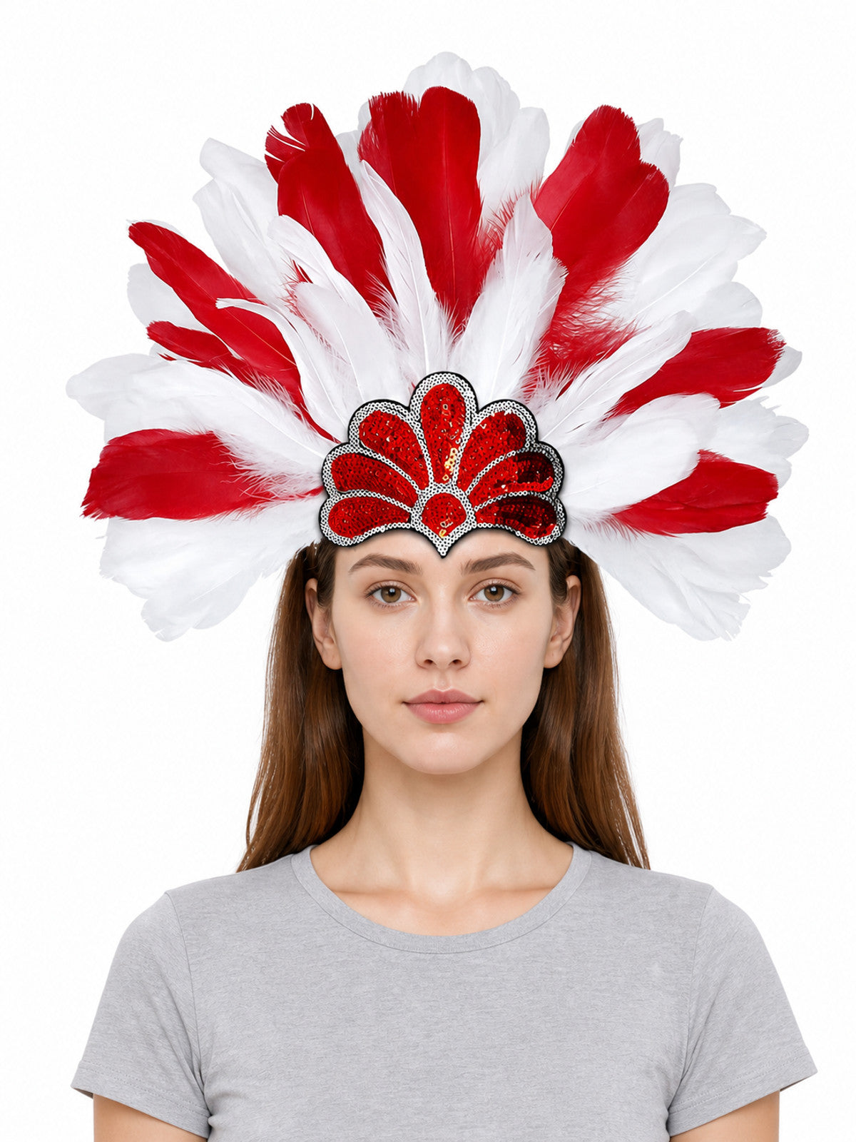 Carnival Headpiece with Red Sequins