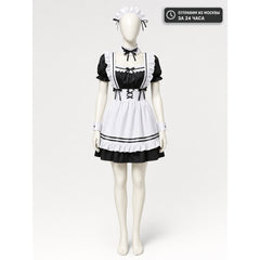 Maid-Style Dress with Apron and Headpiece