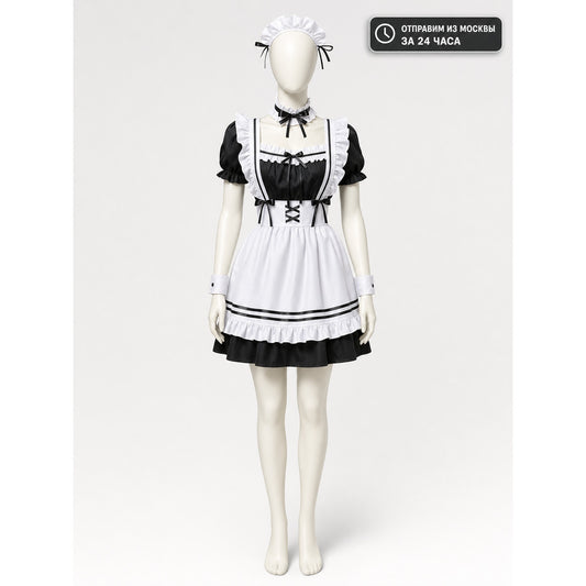 Maid-Style Dress with Apron and Headpiece main product view