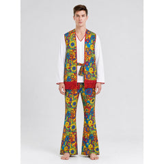 Disco Costume with Bell-Bottoms and Accessories