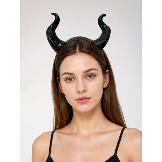 Halloween Carnival Headband with Black Demon Horns main product view