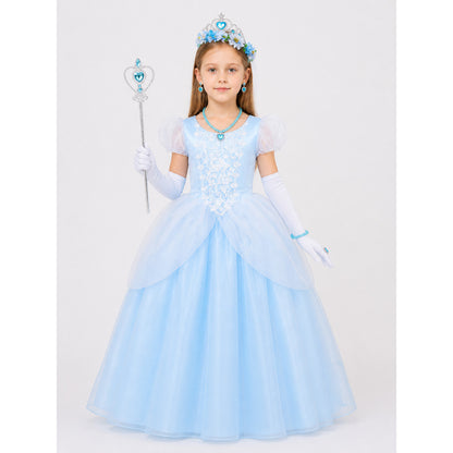 Blue Cinderella Costume for Halloween and Cosplay main product view