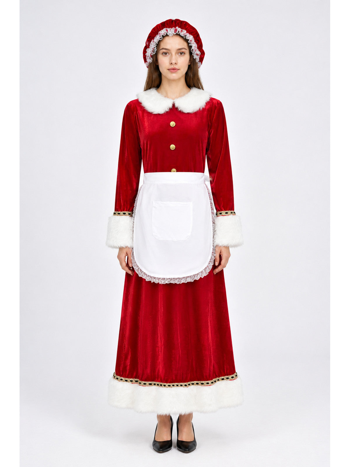 New Year's Carnival Costume with Apron and Hat main product view