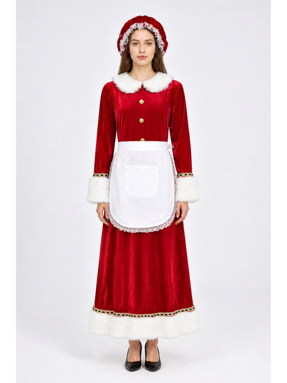 New Year's Carnival Costume with Apron and Hat main product view