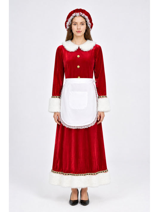 New Year's Carnival Costume with Apron and Hat main product view