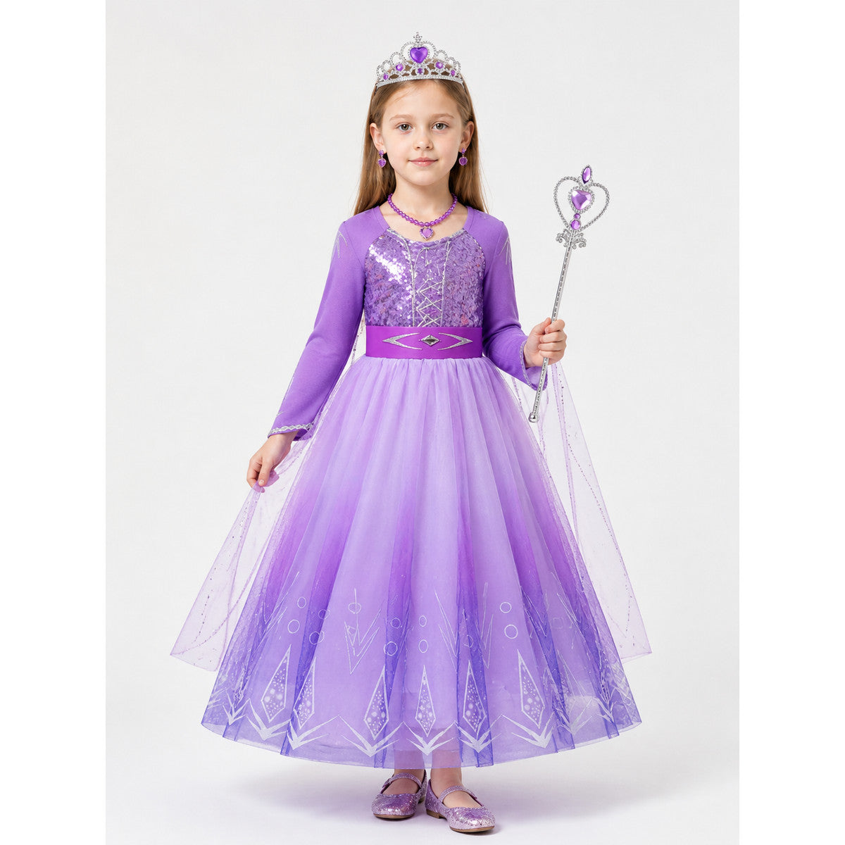 Purple Princess Costume for Girls for Halloween main product view