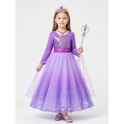 Purple Princess Costume for Girls for Halloween main product view