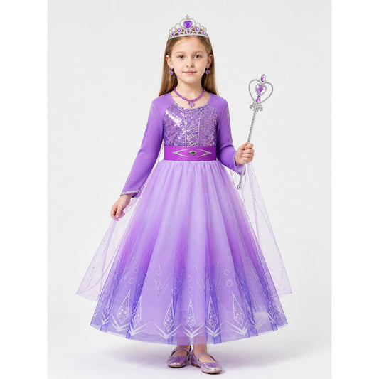 Purple Princess Costume for Girls for Halloween main product view