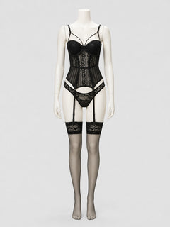 Erotic Lace and Sheer Mesh Bodysuit