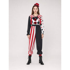 Striped Clown Jumpsuit with Bow Tie for Children