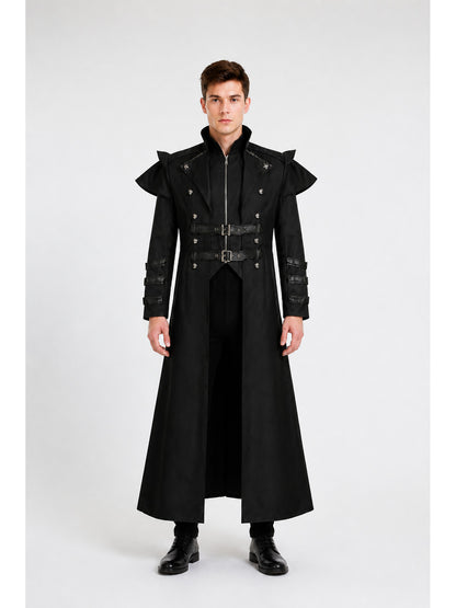 Long Gothic Coat with Stand-Up Collar main product view