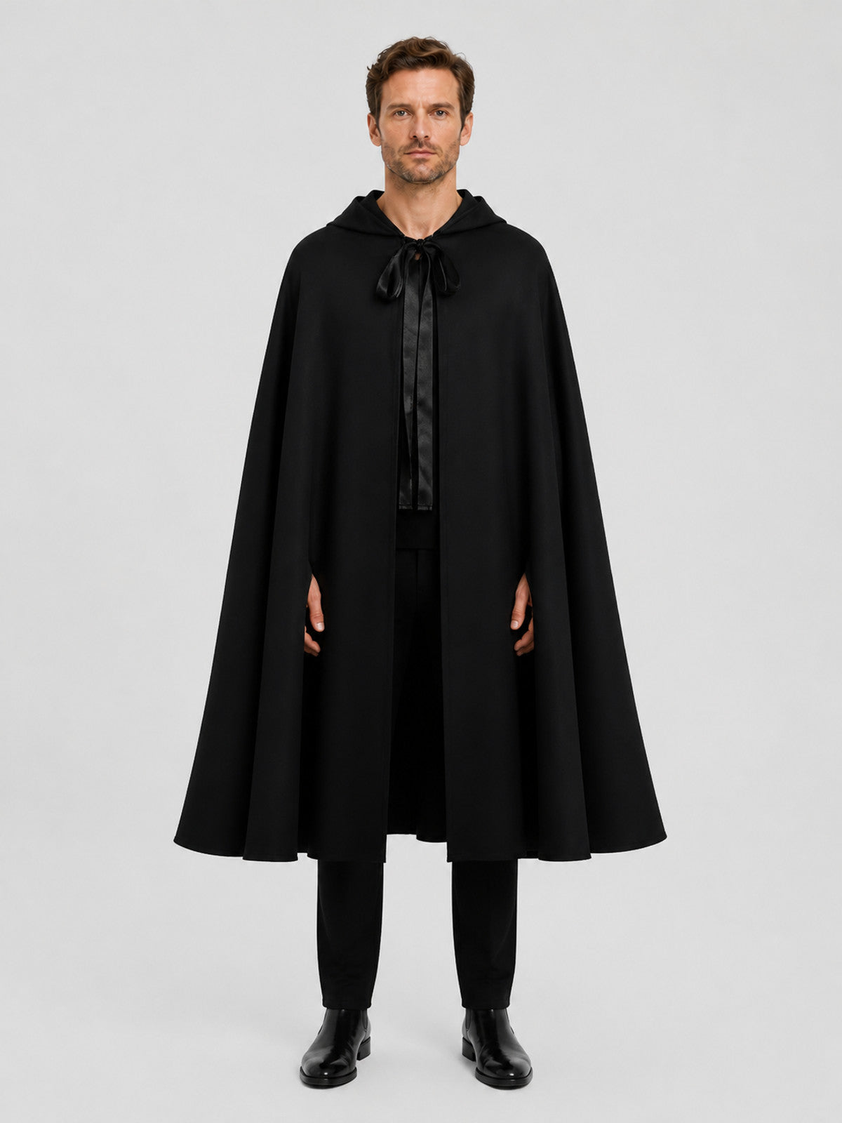 Medieval Black Hooded Cloak of Death