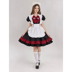 Lolita maid cosplay costume, black and red