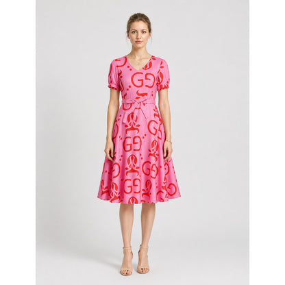 Red Pattern Dress with Belt for Zootopia Cosplay