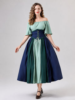 Stage Dress with a Corset Belt and Lacing