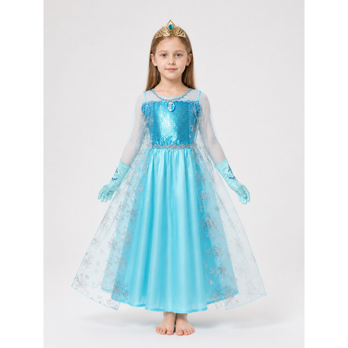 Princess Costume with Snowflakes for Halloween main product view