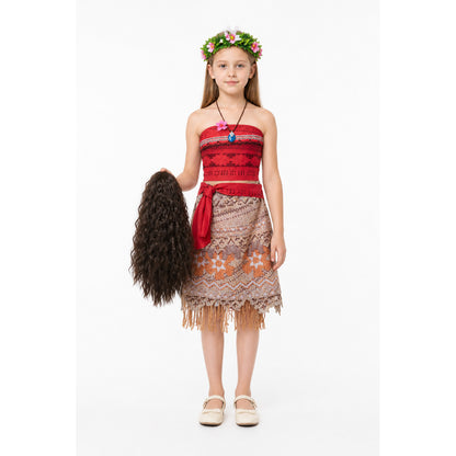 Moana Costume with Wig and Necklace for Parties main product view