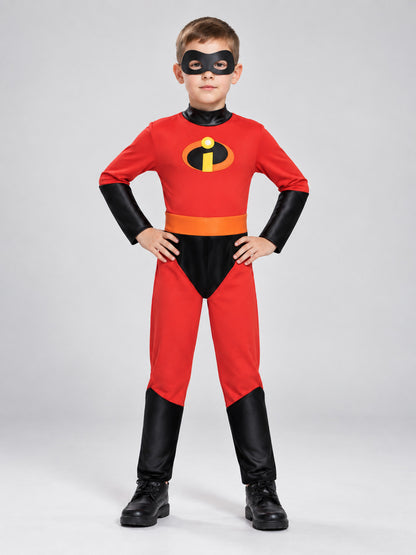 Kids' Superhero Carnival Costume, Red with Mask